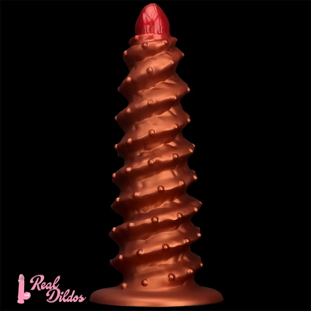 10.43in 12in 14.17in Extra-Large Long Threaded Silicone Sharp Head Dildo