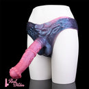 11.02in Horse Cock Hollow Soft Dildo Leather Panty Lifelike Penis Sheath