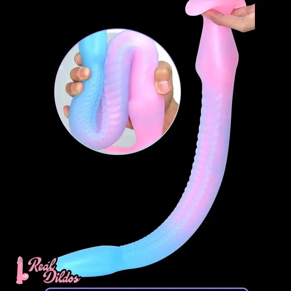 12.2in 15.94in 20.87in Snake Long Huge Animal Luminous Dildo For Anus