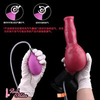 10.98in Dog Knot Ejaculating Inflatable Soft Silicone Dildo For Women