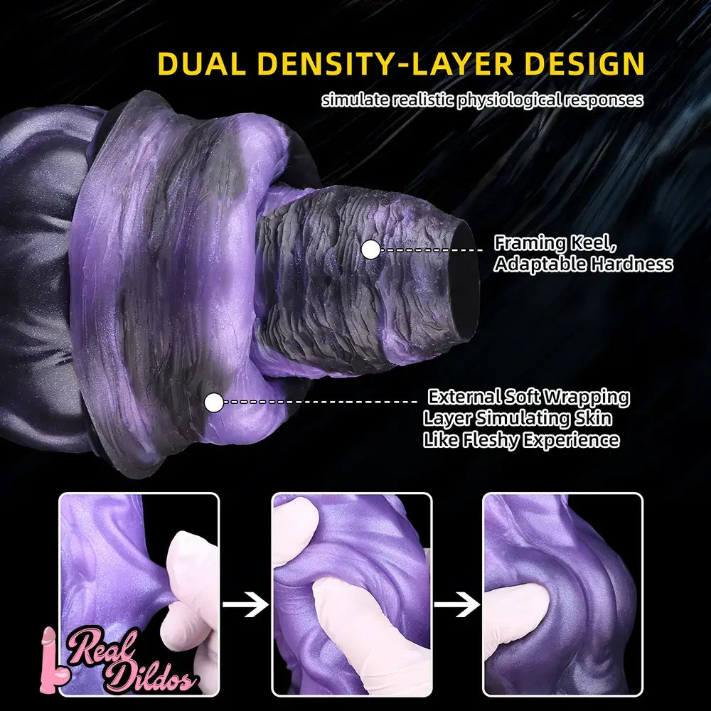 10.15in Dual Density Silicone Knot Monster Dildo G-Spot Anal Love Gift