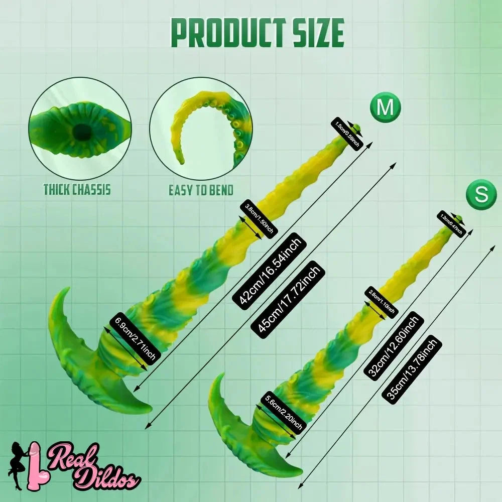13.78in 17.72in Realistic Long Tentacle Octopus Anal Dildo For G Spot & P Spot