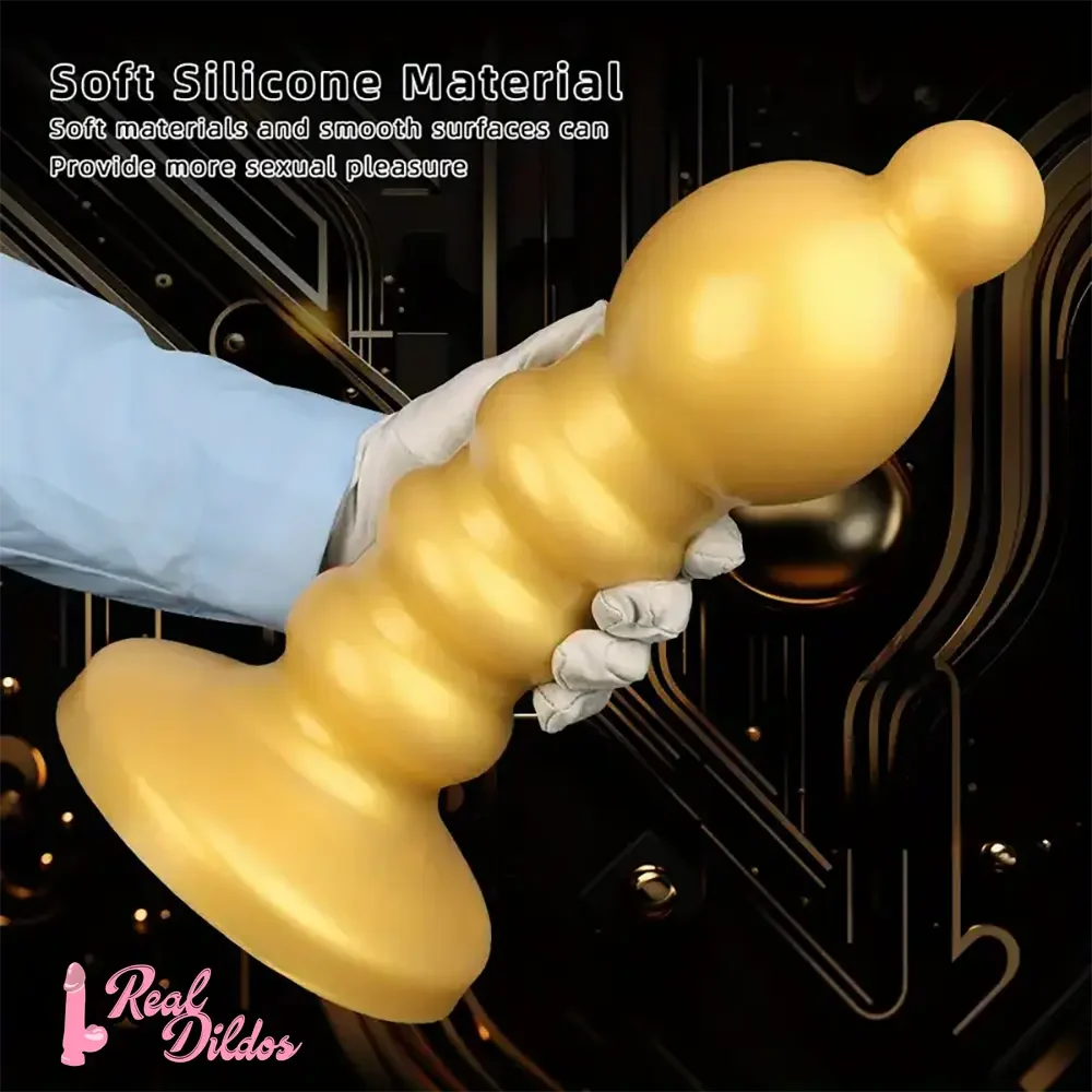 12.6in Huge Anal Beads Liquid Silicone Butt Plug Prostate Anal Dildo
