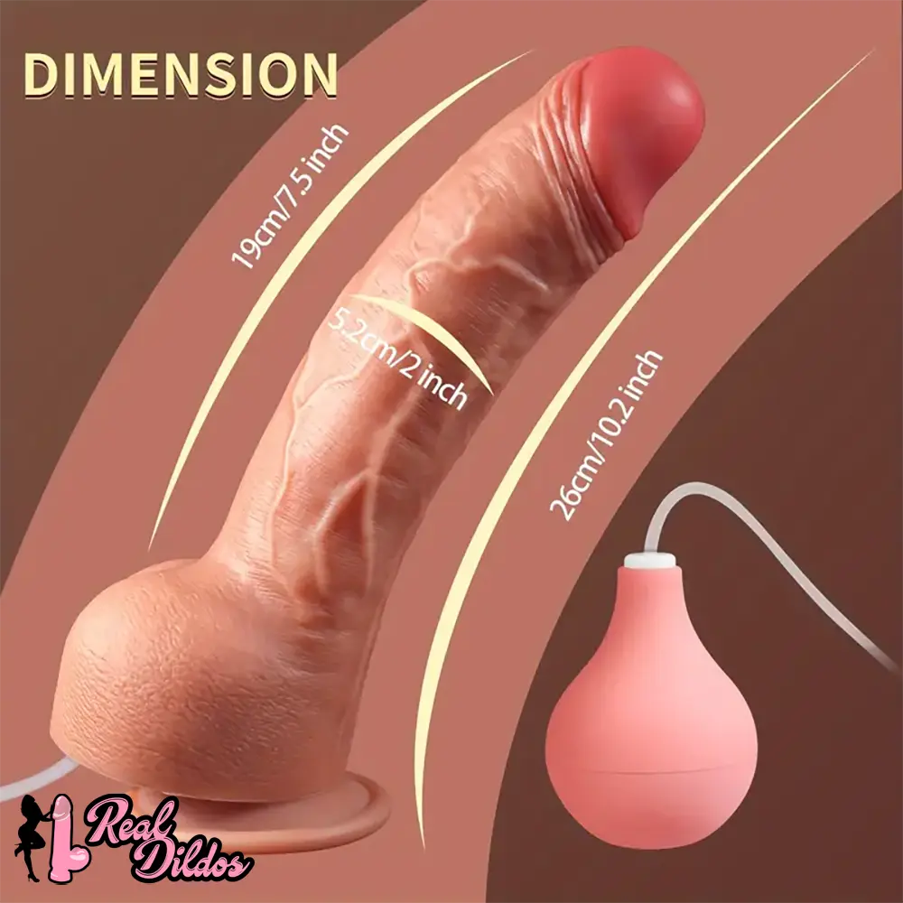 10.2in Water Spray Personal Massager Soft Silicone Squirting Big Dildo