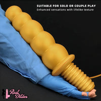 10.62in 14.56in Gold Silicone Anal Plug Dildo With Handle For Love