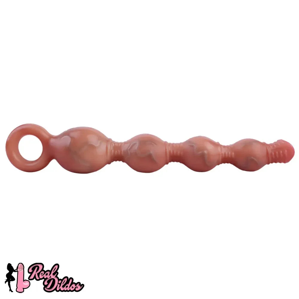 10.5in Big Vibrating Silicone Soft Pulling Beads G Spot Odd Dildo With 3 Motors