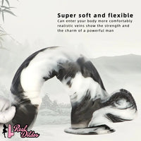 13.38in Black White Mixed Color PVC Extra Huge Long Thick Women Dildo