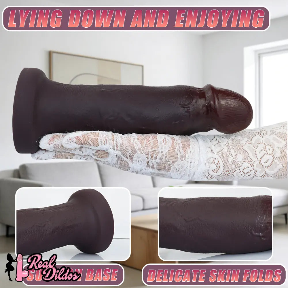 10.23in Big Realistic Skin Silicone Soft Dildo Meaty Feeling G-Spot Stimulator