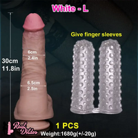 11.8in Huge Soft Lifelike Realistic Skin Thick Cock Double Layer Dildo
