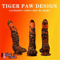 11.4in Silicone Monster Tiger Paw Shaped Massage Thick Anal Fantasy Dildo