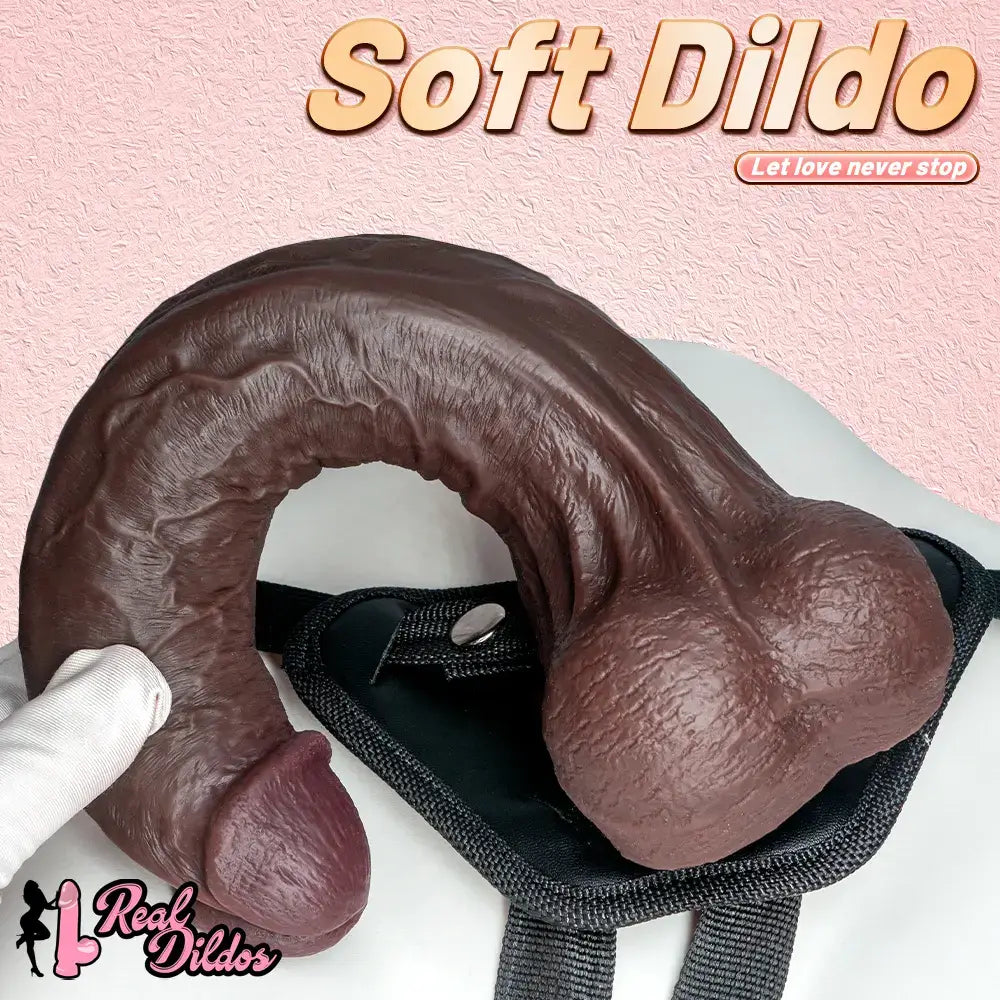 10.62in Dual Density Silicone Strap on Real Dildo For Same-Sex Relationship