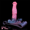 11.02in Horse Cock Hollow Soft Dildo Leather Panty Lifelike Penis Sheath