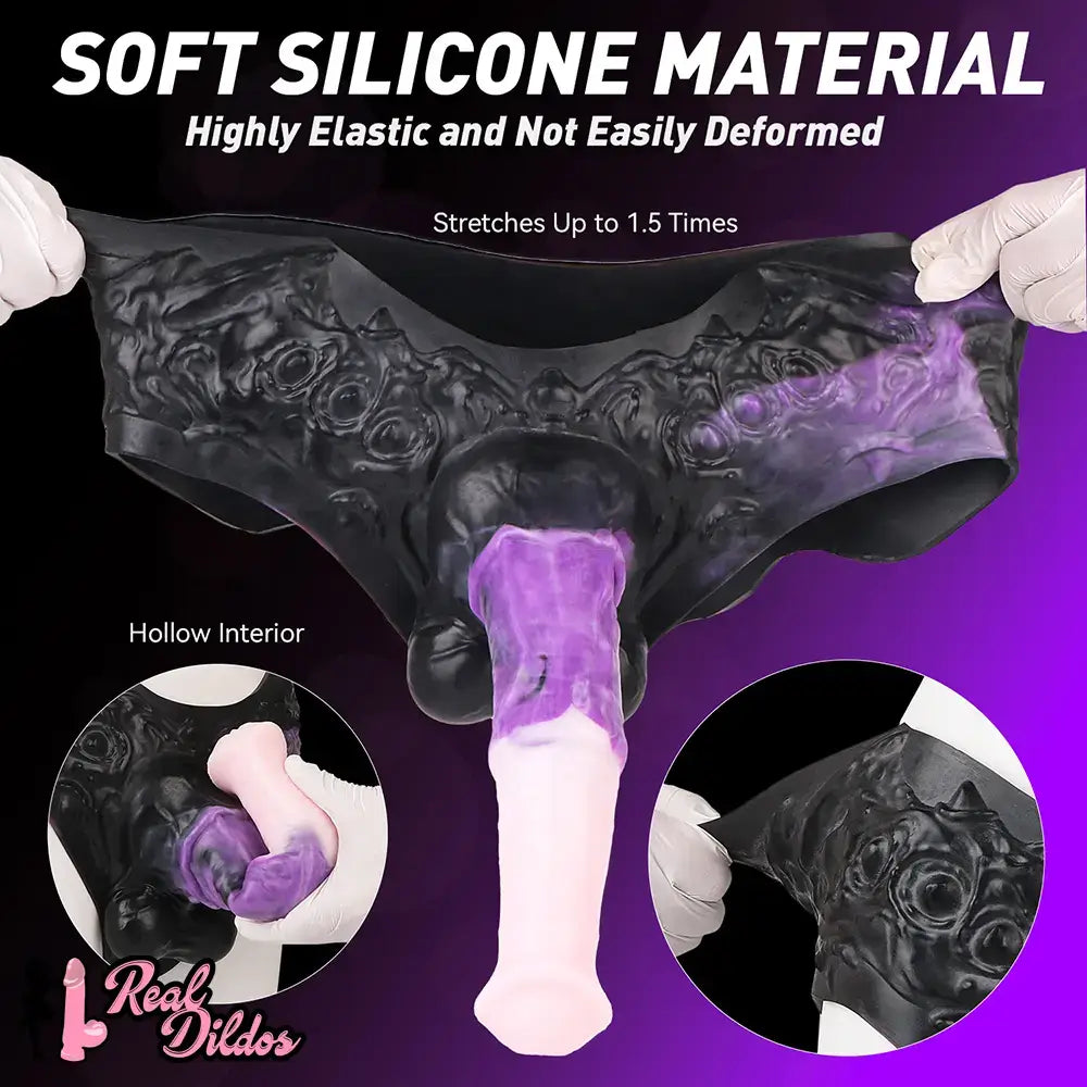 10.35in Silicone Strap-on Wearable Dildo Panty Horse Animal Hollow Design