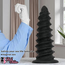 10.43in 12in 14.17in Extra-Large Long Threaded Silicone Sharp Head Dildo