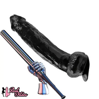 11.22in PVC Black Flexible Big Dildo With Suction Cup For Hands-Free