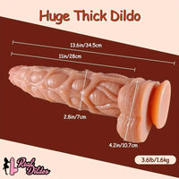 13.6in Huge Long Thick Real Soft Odd Silicone Women Dildo With Suction Cup