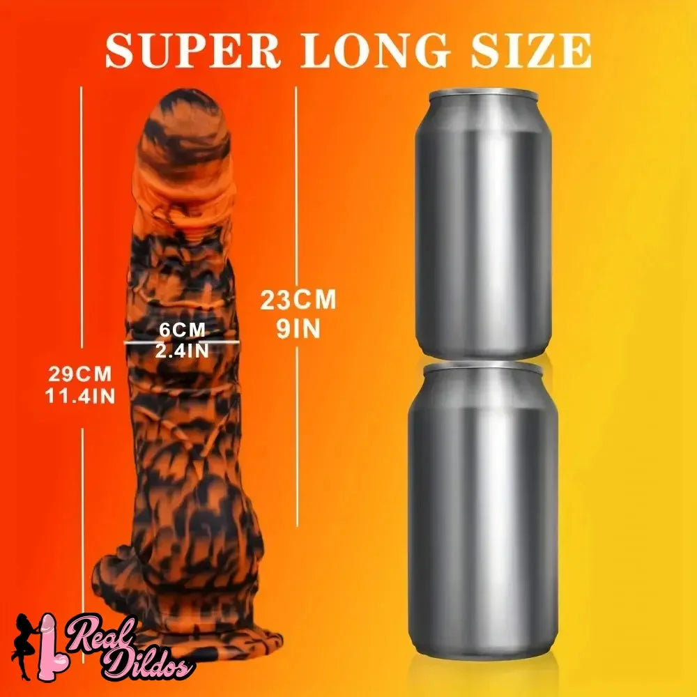 11.4in Silicone Monster Tiger Paw Shaped Massage Thick Anal Fantasy Dildo