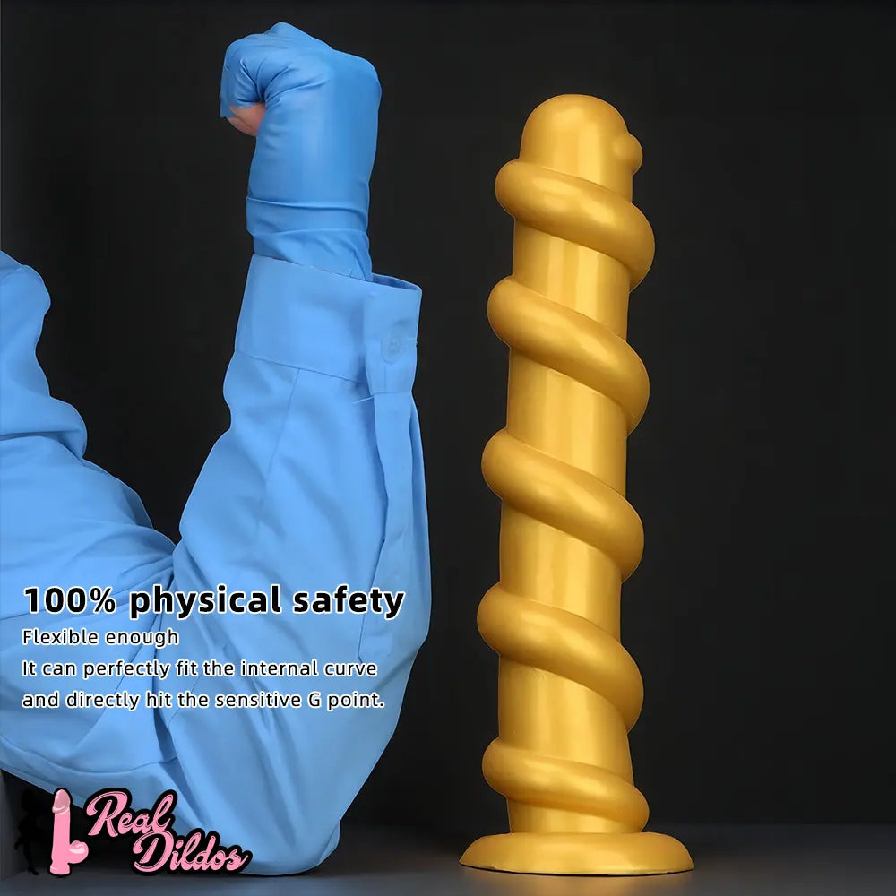 13.18in Gold Silicone Extra-long Thread Huge Dildo For Female Pleasure