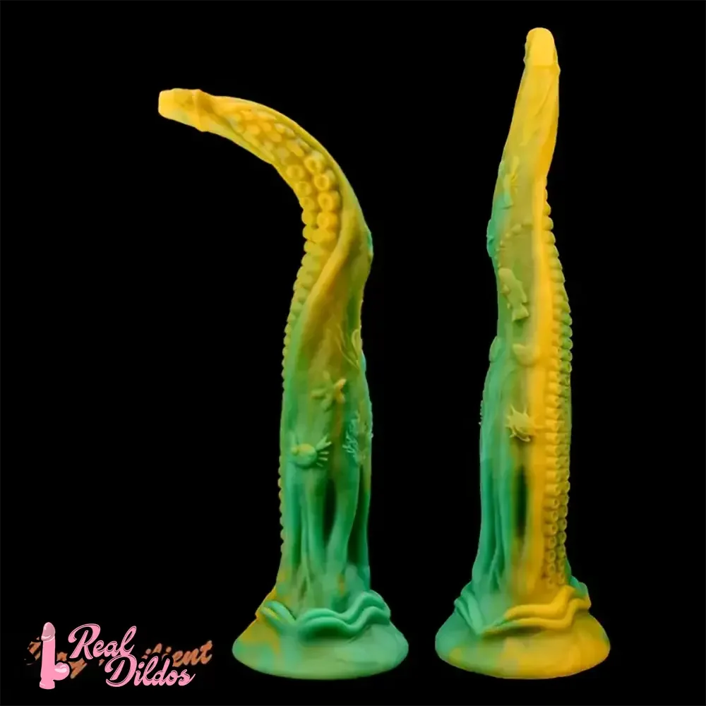 13.9in Simulated Realistic Long Octopus Alien Soft Suction Cup Dildo