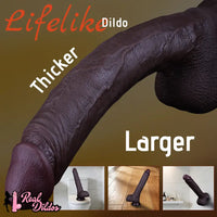 10.6in Dual Density Silicone Big Soft Dildo Real Penis Vaginal Stimulator
