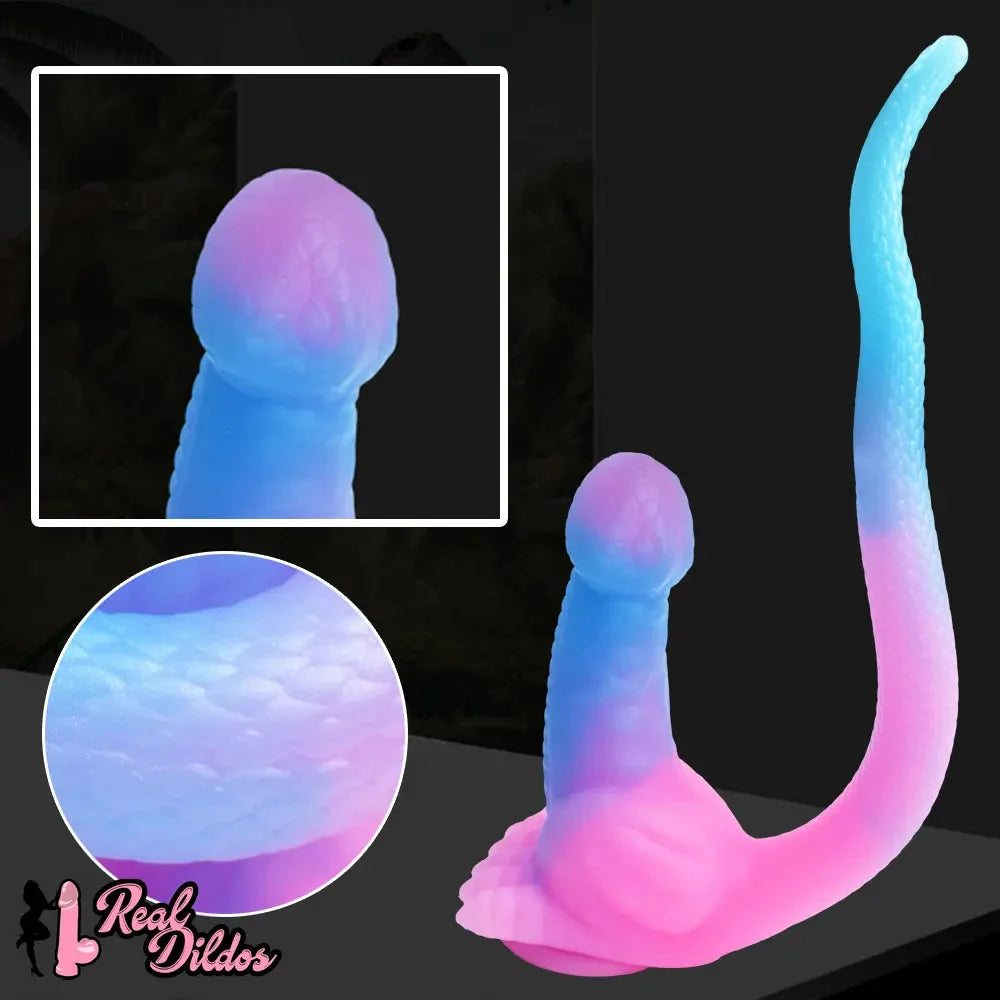12.8in 15.35in Dinosaur Silicone Soft Big Glowing Dildo For Women Anal Sex