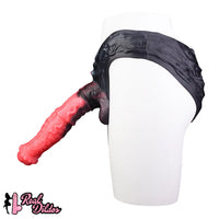 11.02in Horse Cock Hollow Soft Dildo Leather Panty Lifelike Penis Sheath