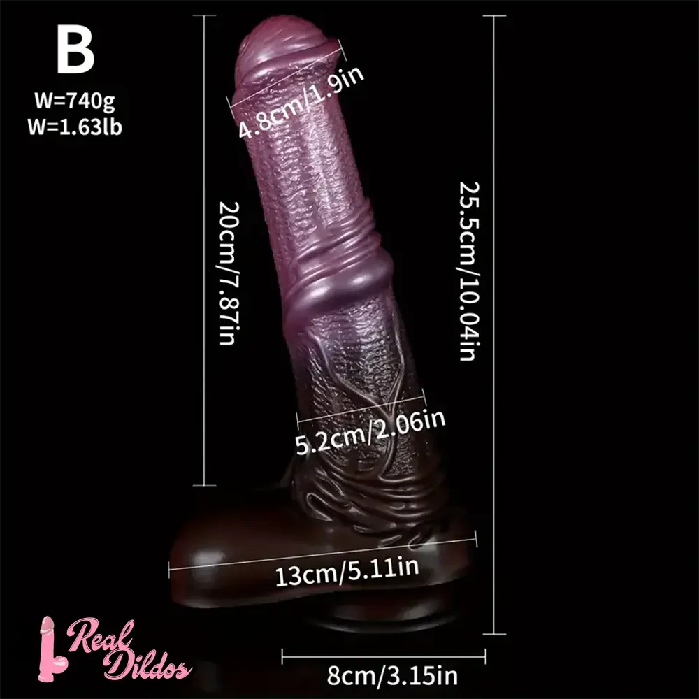 10.04in Liquid Silicone Mixed Color Horse Cock Animal Dildo Adult Sex Toy
