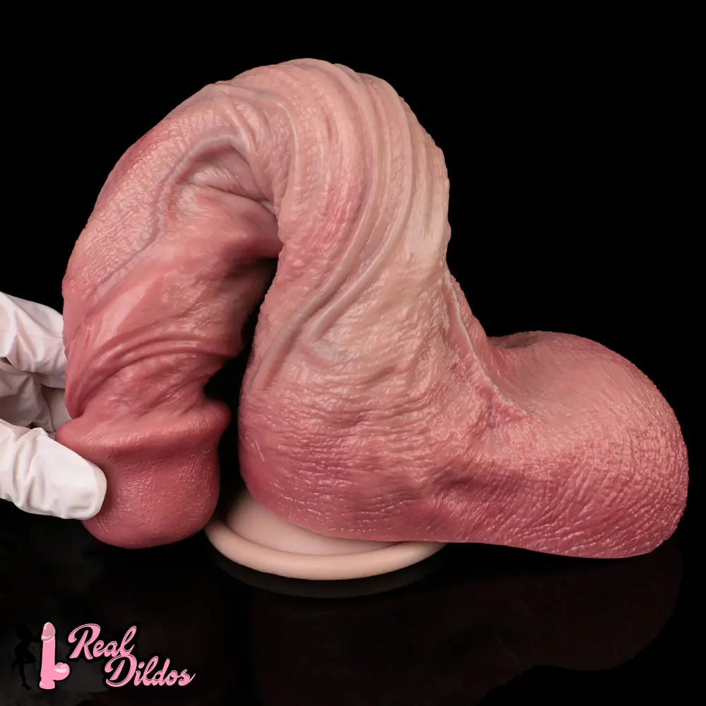 10.12in Double-layer Liquid Silicone Skin-like Soft Big Lifelike Male Dildo