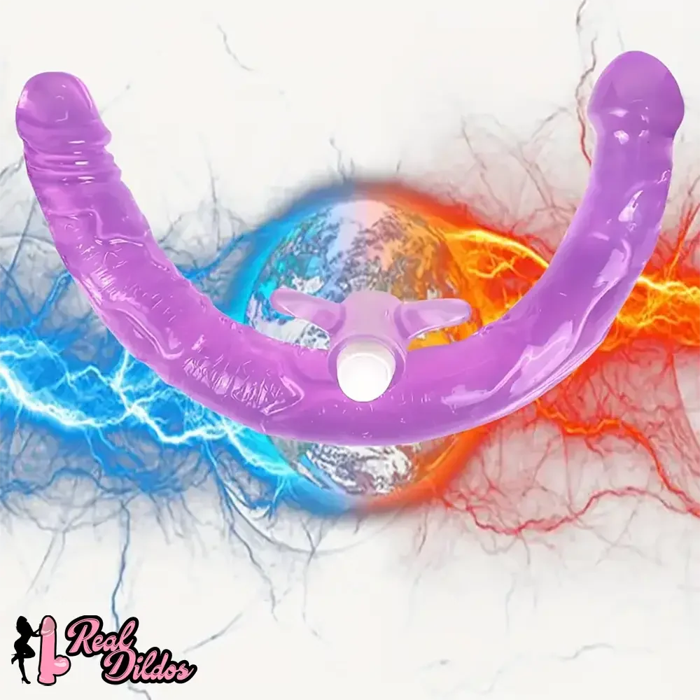 13.78in Double Ended Dildo Flexible Vibrating Double Penetration Dildo