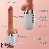10.6in Realistic Thrusting Dildo Vibrator with Handle Sucker Sex Machine