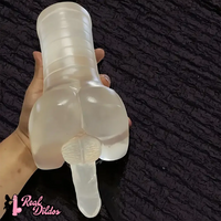 11.42in TPE Transparent Large Size Homosexual Pocket Pussy Dildo