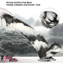 13.38in Black White Mixed Color PVC Extra Huge Long Thick Women Dildo