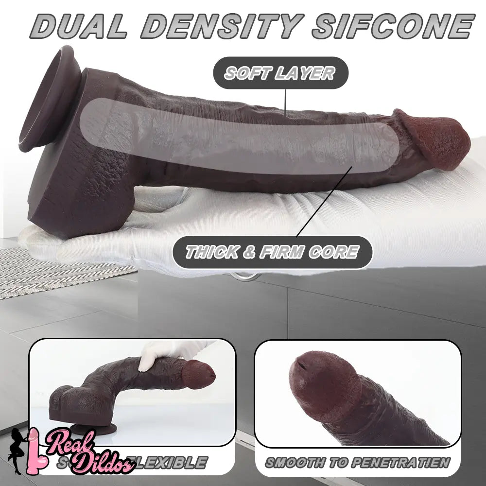 11.41in Real Feeling Dual Density Silicone Big Dildo Anal Stimulation Masturbator