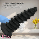 10.43in 12in 14.17in Extra-Large Long Threaded Silicone Sharp Head Dildo