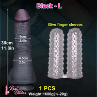 11.8in Huge Soft Lifelike Realistic Skin Thick Cock Double Layer Dildo