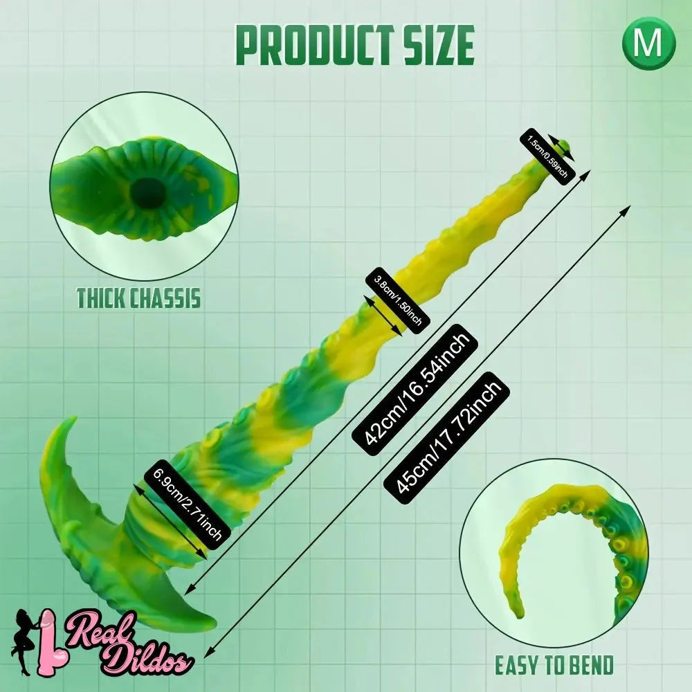 13.78in 17.72in Realistic Long Tentacle Octopus Anal Dildo For G Spot & P Spot