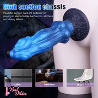 10.15in Double Layer Three Heads Silicone Knot Dildo For Women Men