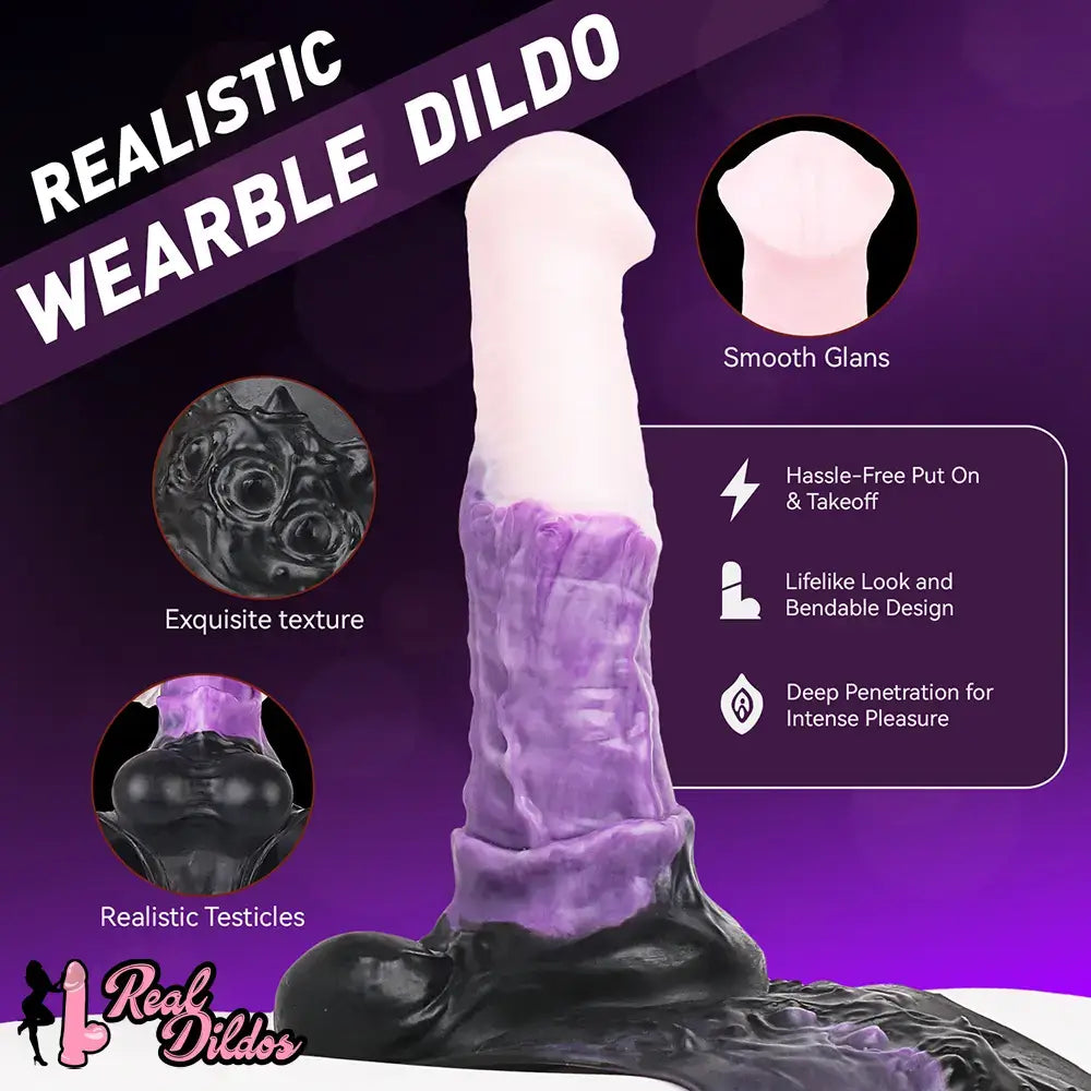 10.35in Silicone Strap-on Wearable Dildo Panty Horse Animal Hollow Design