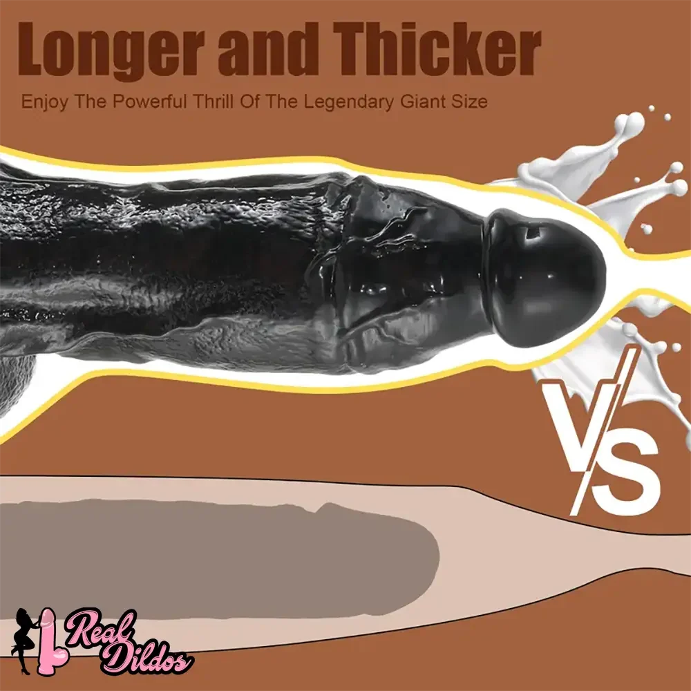 12.99in Thick Soft Huge Suction Cup Dildo For Women Men Hands-Free
