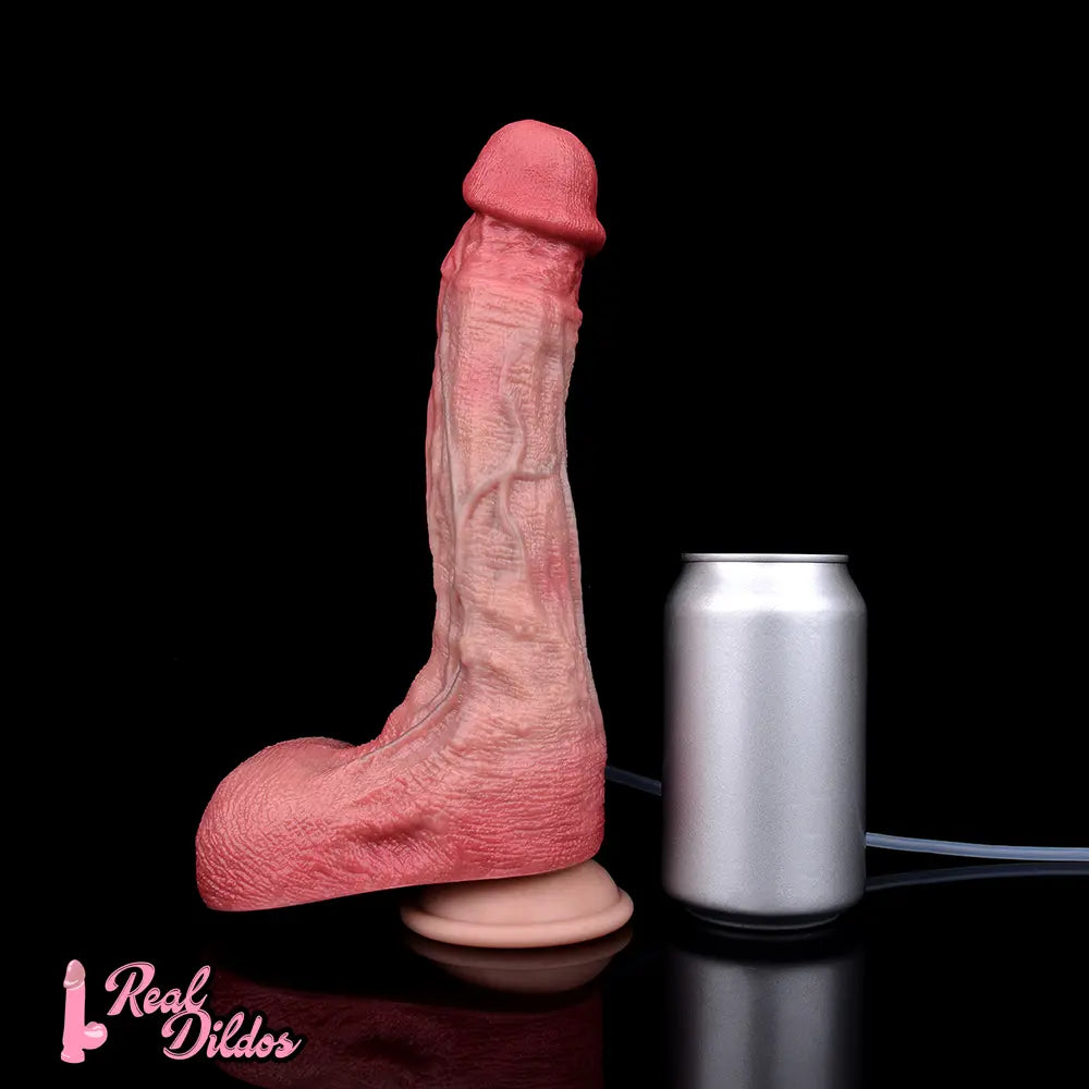 10.12in Couple Sex Game Toy Dual Density Silicone Ejaculating Dildo