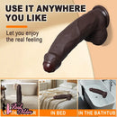 10.13in Uncut Realistic Skin Double Density Silicone Big Dildo Hands-Free Use