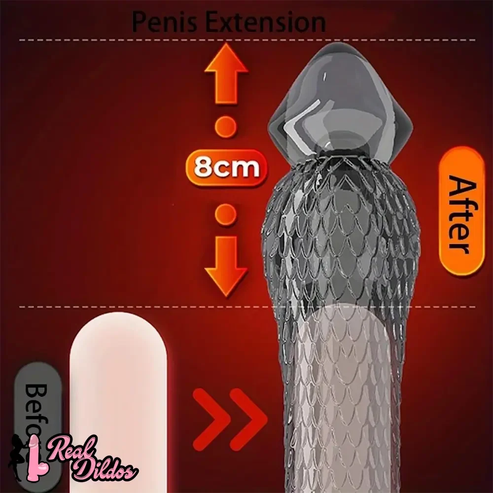 10.16in Penis Cocking Realistic Dildo Penis Sleeve For Girth Enhance Sleeve