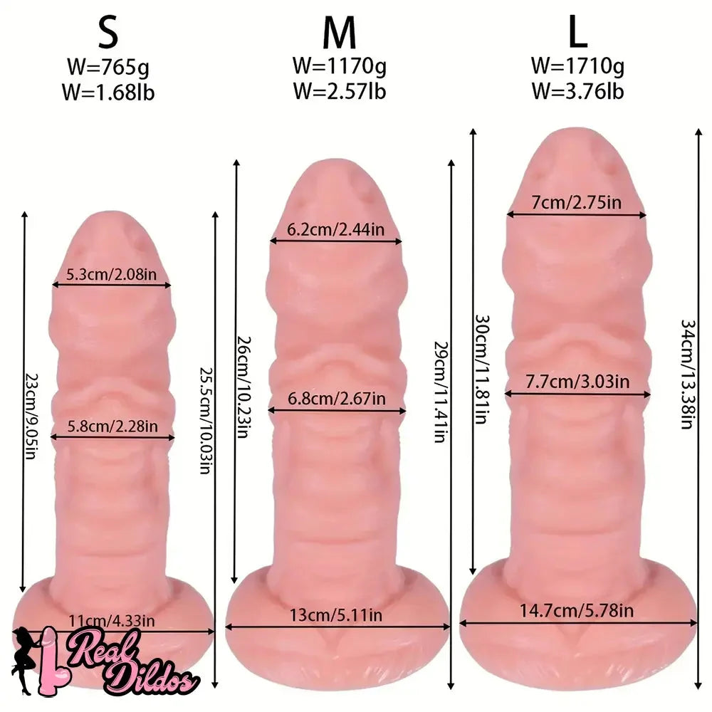 10.03in 11.41in 13.38in Monster Creature Fantasy Huge Realistic PVC Dildo