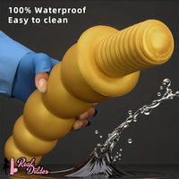 10.62in 14.56in Gold Silicone Anal Plug Dildo With Handle For Love