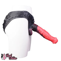 11.02in Horse Cock Hollow Soft Dildo Leather Panty Lifelike Penis Sheath