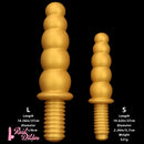 10.62in 14.56in Gold Silicone Anal Plug Dildo With Handle For Love