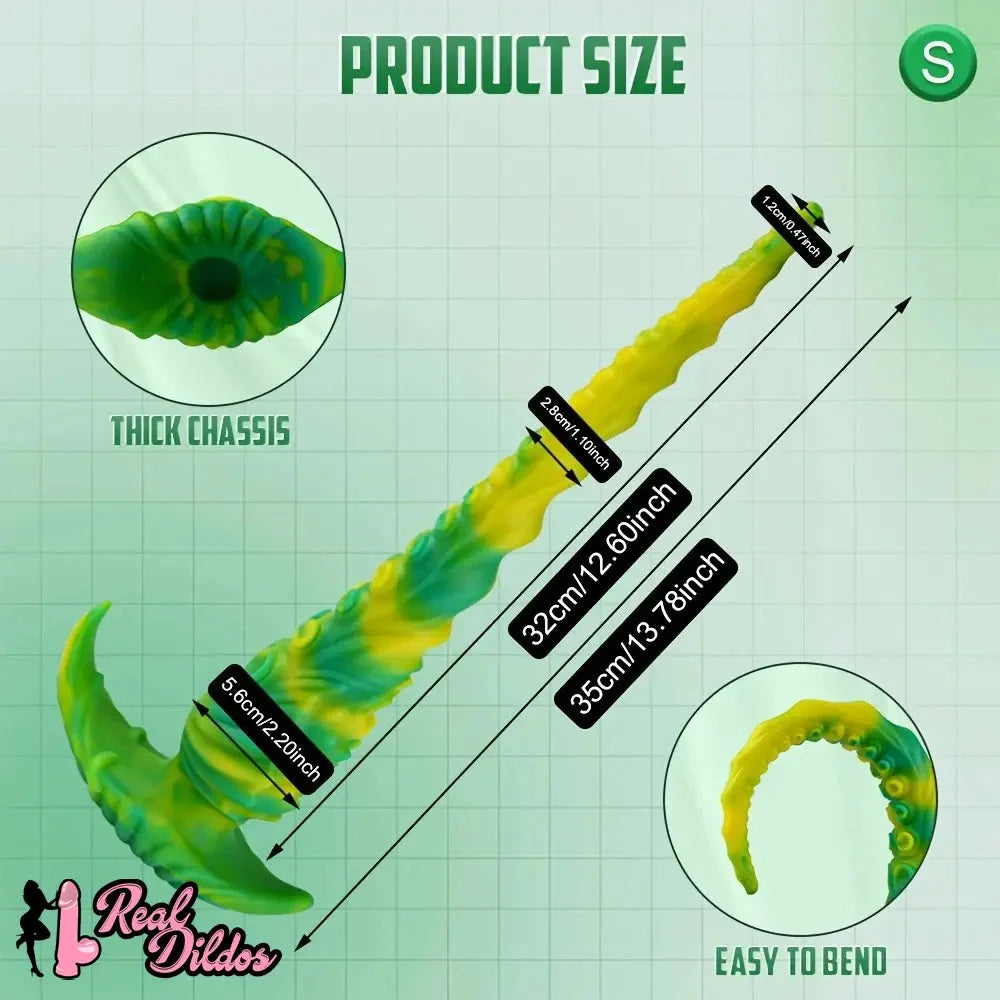 13.78in 17.72in Realistic Long Tentacle Octopus Anal Dildo For G Spot & P Spot
