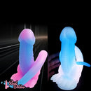 12.8in 15.35in Dinosaur Silicone Soft Big Glowing Dildo For Women Anal Sex