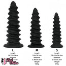 10.43in 12in 14.17in Extra-Large Long Threaded Silicone Sharp Head Dildo