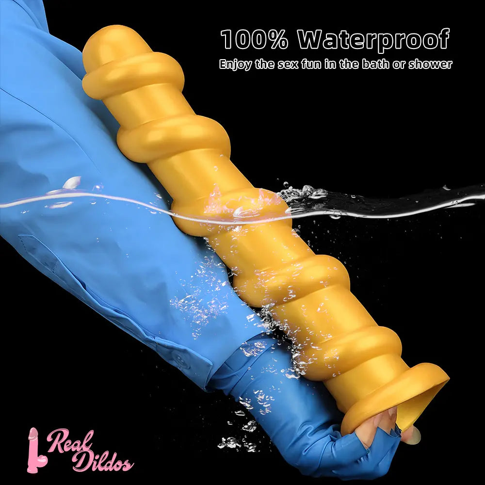 13.18in Gold Silicone Extra-long Thread Huge Dildo For Female Pleasure